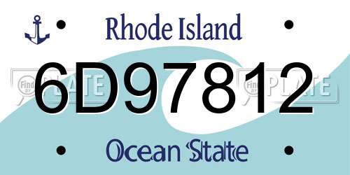 6D97812 Rhode Island License Plate