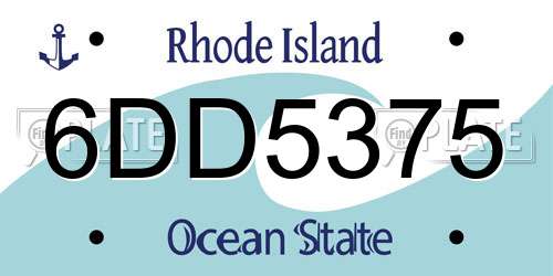 6DD5375 Rhode Island License Plate