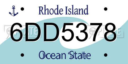 6DD5378 Rhode Island License Plate