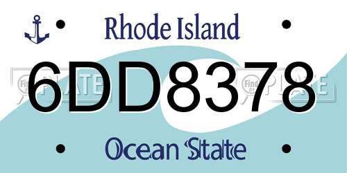 6DD8378 Rhode Island License Plate