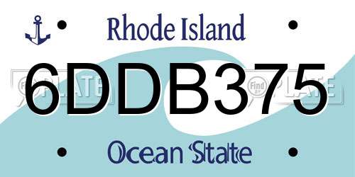 6DDB375 Rhode Island License Plate