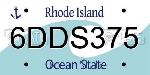 6DDS375 Rhode Island License Plate