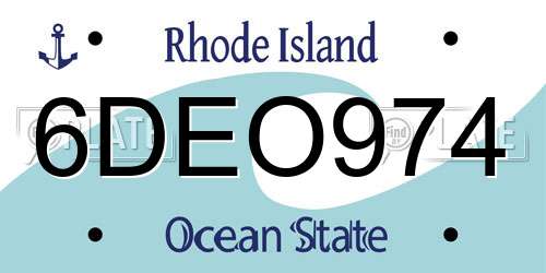 6DEO974 Rhode Island License Plate