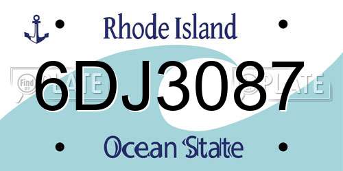 6DJ3087 Rhode Island License Plate