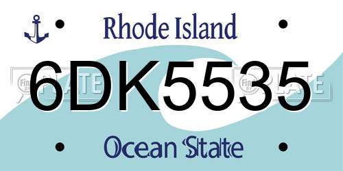 6DK5535 Rhode Island License Plate