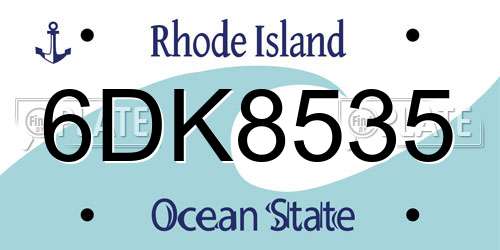 6DK8535 Rhode Island License Plate