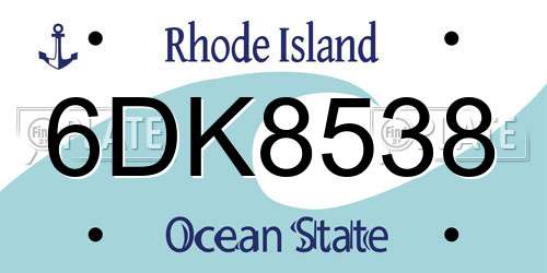 6DK8538 Rhode Island License Plate