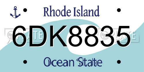 6DK8835 Rhode Island License Plate