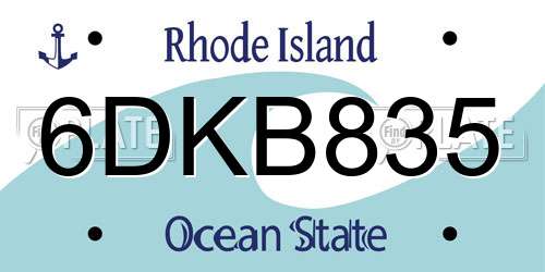 6DKB835 Rhode Island License Plate