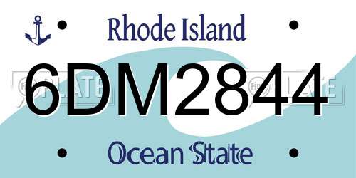 6DM2844 Rhode Island License Plate