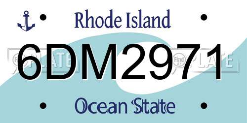 6DM2971 Rhode Island License Plate