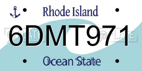 6DMT971 Rhode Island License Plate