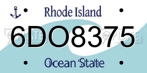 6DO8375 Rhode Island License Plate