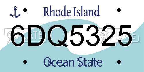 6DQ5325 Rhode Island License Plate