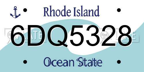 6DQ5328 Rhode Island License Plate