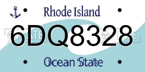 6DQ8328 Rhode Island License Plate