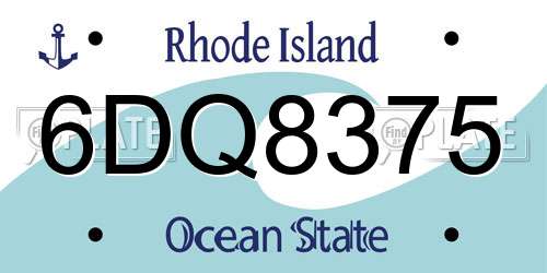 6DQ8375 Rhode Island License Plate