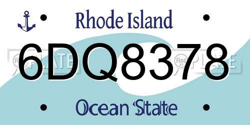 6DQ8378 Rhode Island License Plate