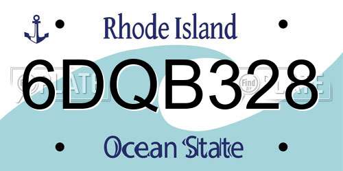 6DQB328 Rhode Island License Plate