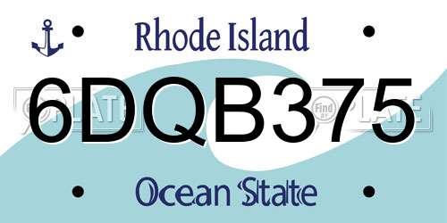 6DQB375 Rhode Island License Plate