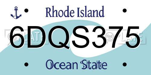6DQS375 Rhode Island License Plate