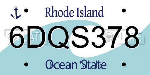 6DQS378 Rhode Island License Plate