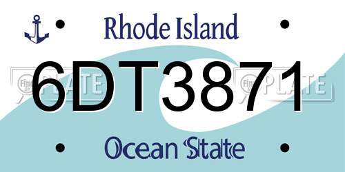6DT3871 Rhode Island License Plate