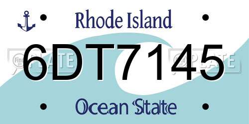 6DT7145 Rhode Island License Plate