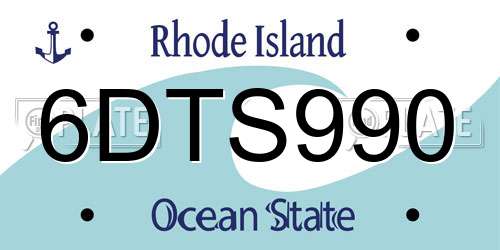 6DTS990 Rhode Island License Plate