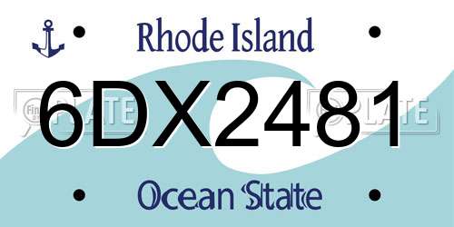 6DX2481 Rhode Island License Plate