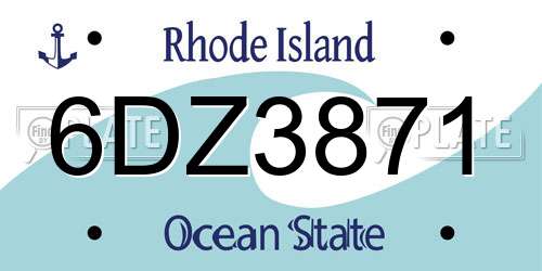 6DZ3871 Rhode Island License Plate