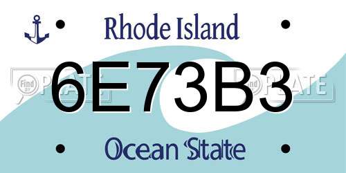 6E73B3 Rhode Island License Plate