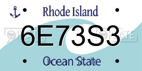 6E73S3 Rhode Island License Plate