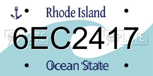 6EC2417 Rhode Island License Plate