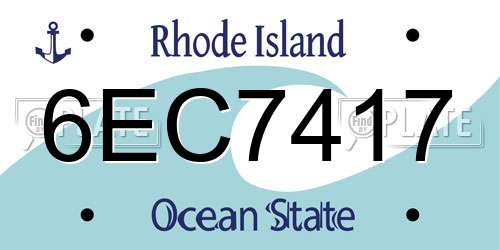 6EC7417 Rhode Island License Plate