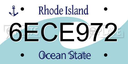 6ECE972 Rhode Island License Plate
