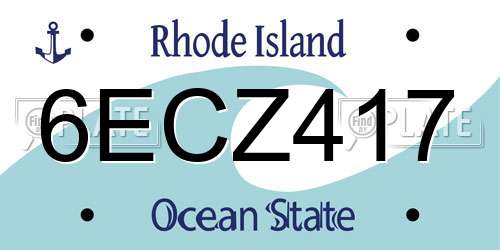 6ECZ417 Rhode Island License Plate
