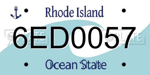 6ED0057 Rhode Island License Plate