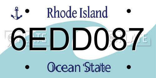 6EDD087 Rhode Island License Plate