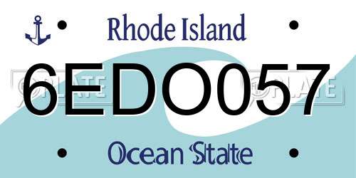 6EDO057 Rhode Island License Plate