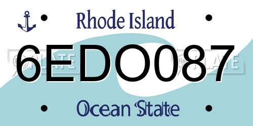 6EDO087 Rhode Island License Plate