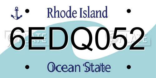 6EDQ052 Rhode Island License Plate