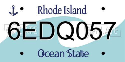 6EDQ057 Rhode Island License Plate