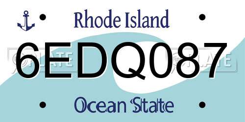 6EDQ087 Rhode Island License Plate