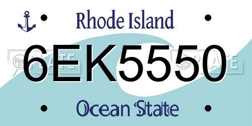 6EK5550 Rhode Island License Plate