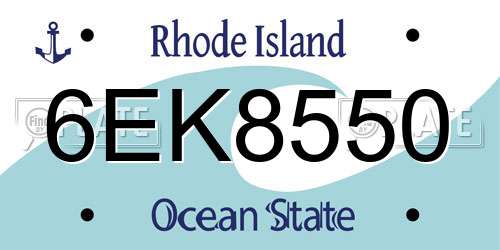 6EK8550 Rhode Island License Plate