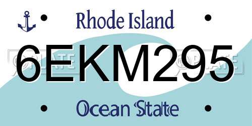 6EKM295 Rhode Island License Plate