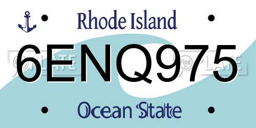 6ENQ975 Rhode Island License Plate