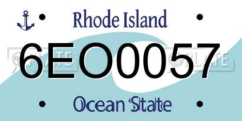 6EO0057 Rhode Island License Plate