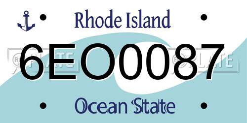 6EO0087 Rhode Island License Plate